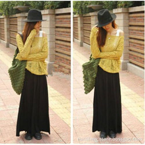 Cool, Wide Brimmed Fedoras, Autumn, Winter, Black Men Woolen Cap, Unisex Dance CapNew